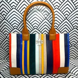 Tory Burch Multi Stripe Mini Tote